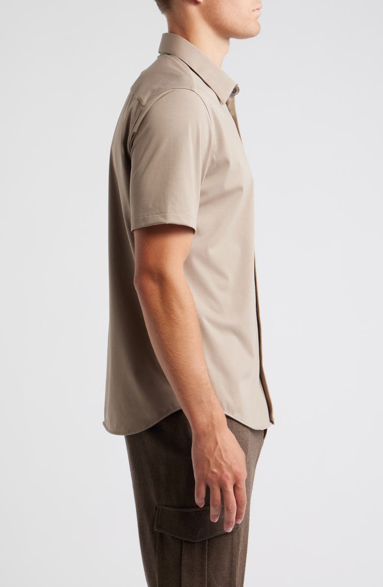 Theory Irving Short Sleeve Button-Up Shirt, Alternate, color, Feather
