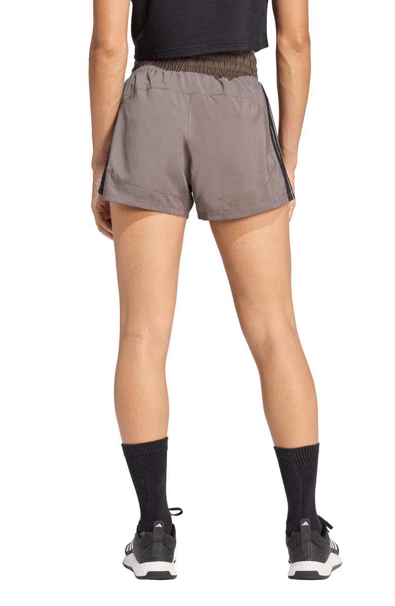 adidas Pacer High Waist Training Shorts, Alternate, color, Charcoal/Black