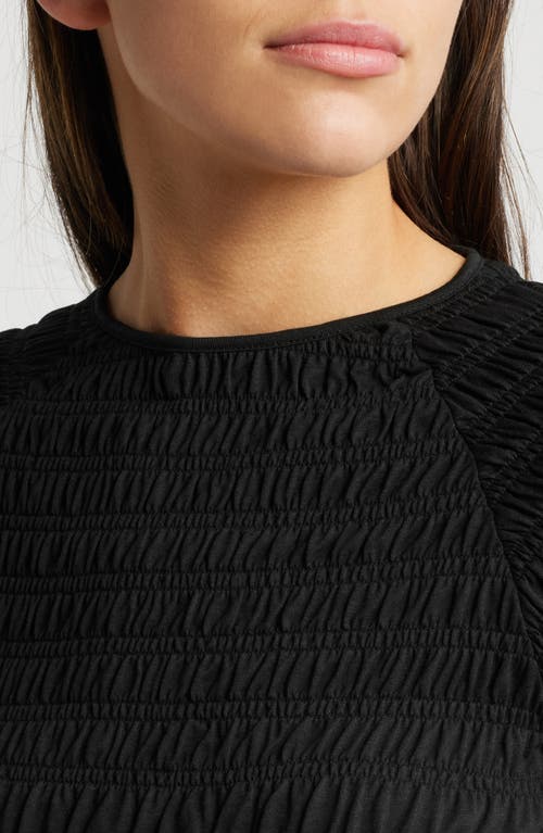 Nation Ltd Sissi Smocked Top In Jet Black