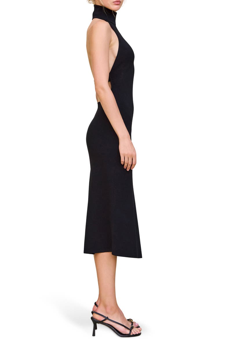 Cult Gaia Katara Halter Sweater Dress, Alternate, color, Black