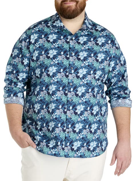 Big & Tall Floral Print Sport Shirt