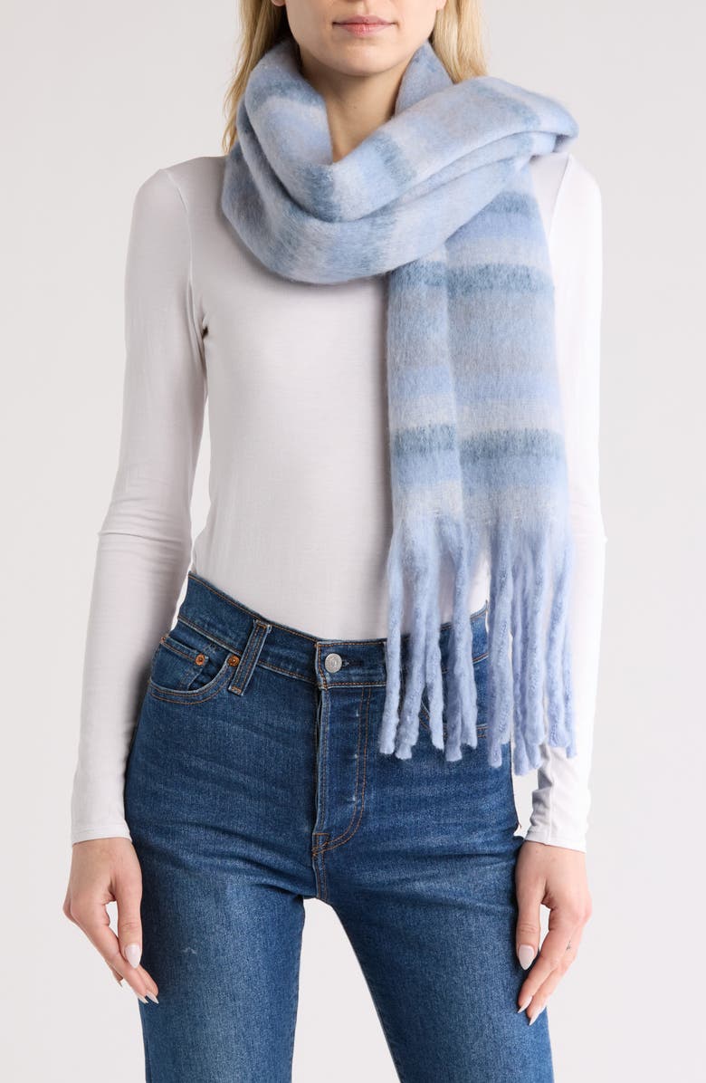 Steve Madden Fringe Stripe Scarf, Main, color,