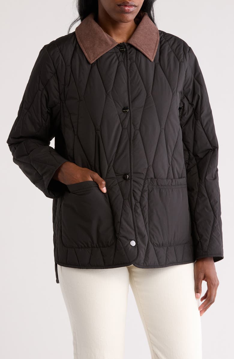 Bernardo Corduroy Collared Quilted Jacket, Main, color, 