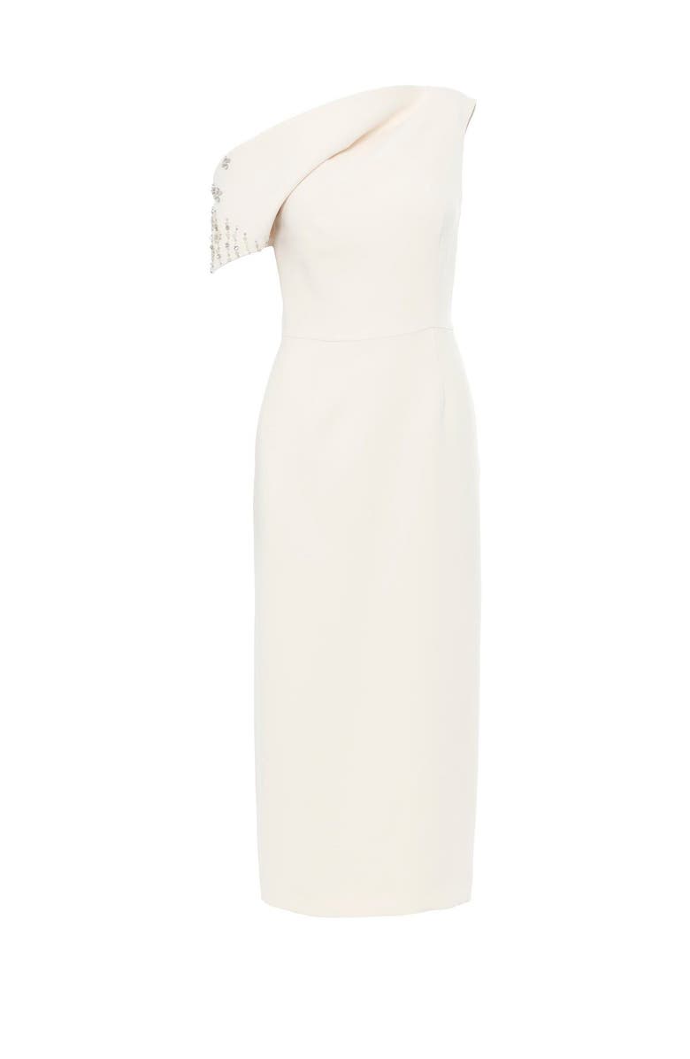 Gizia Beaded Embellished One-Shoulder Maxi Dress, Main, color, Beige