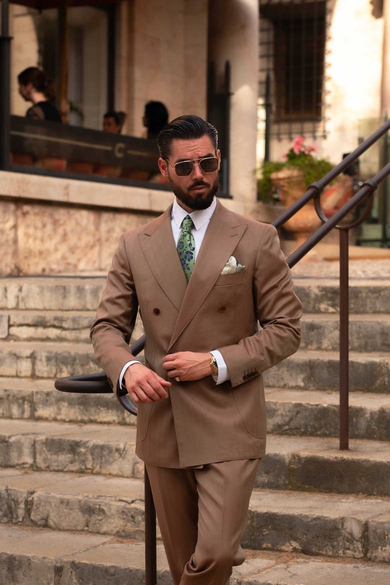 Silvio - Extra Long Silk Jacquard Tie for Men, Alternate, color, Green