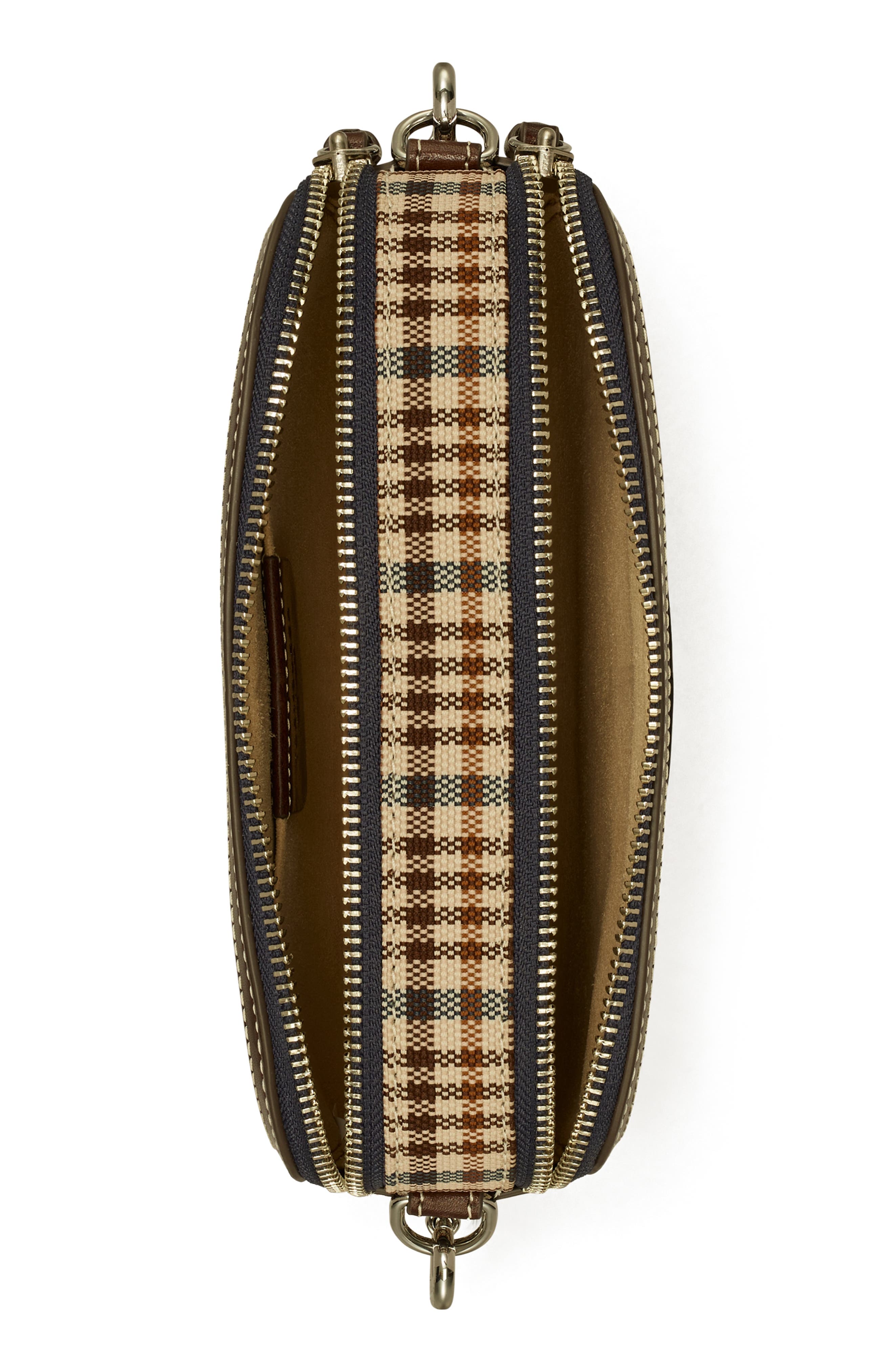 Tory Burch Mini Miller Plaid Crossbody Bag, Alternate, color, 