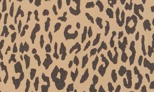 Dkny Jeans Leopard Print Raw Ankle Relaxed Straight Leg Jeans In Brown
