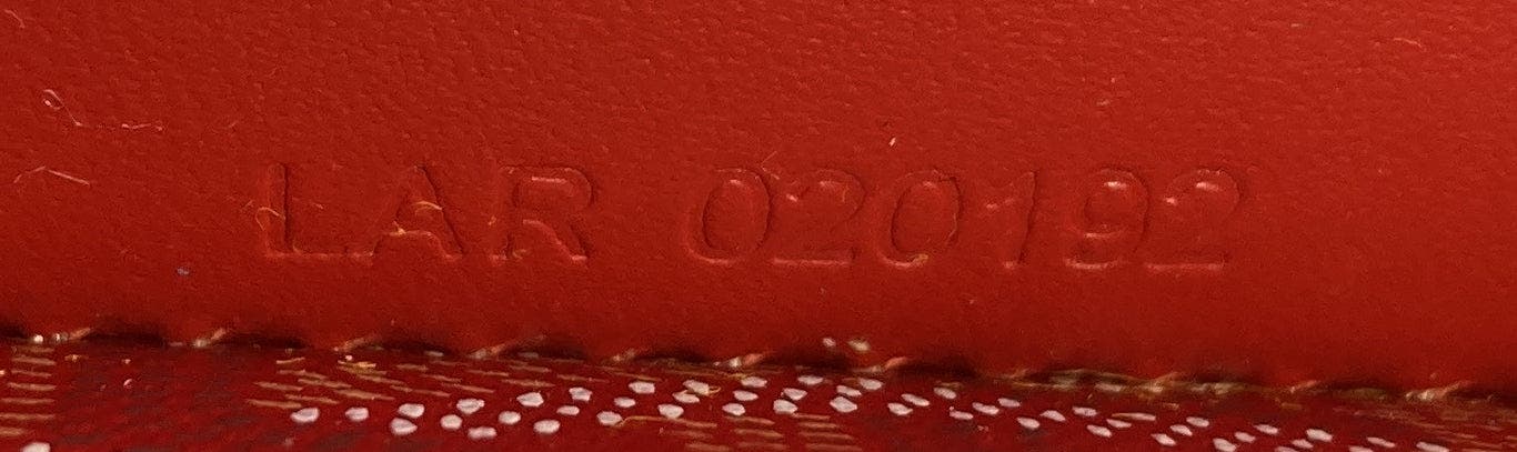 Pre-Owned Goyard Saigon Top Handle Bag Coated Canvas with Leather PM, Alternate, color, Red