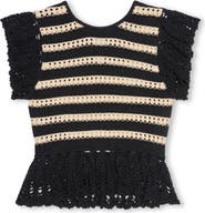 Rails Coen Ruffle Sleeve Peplum Sweater