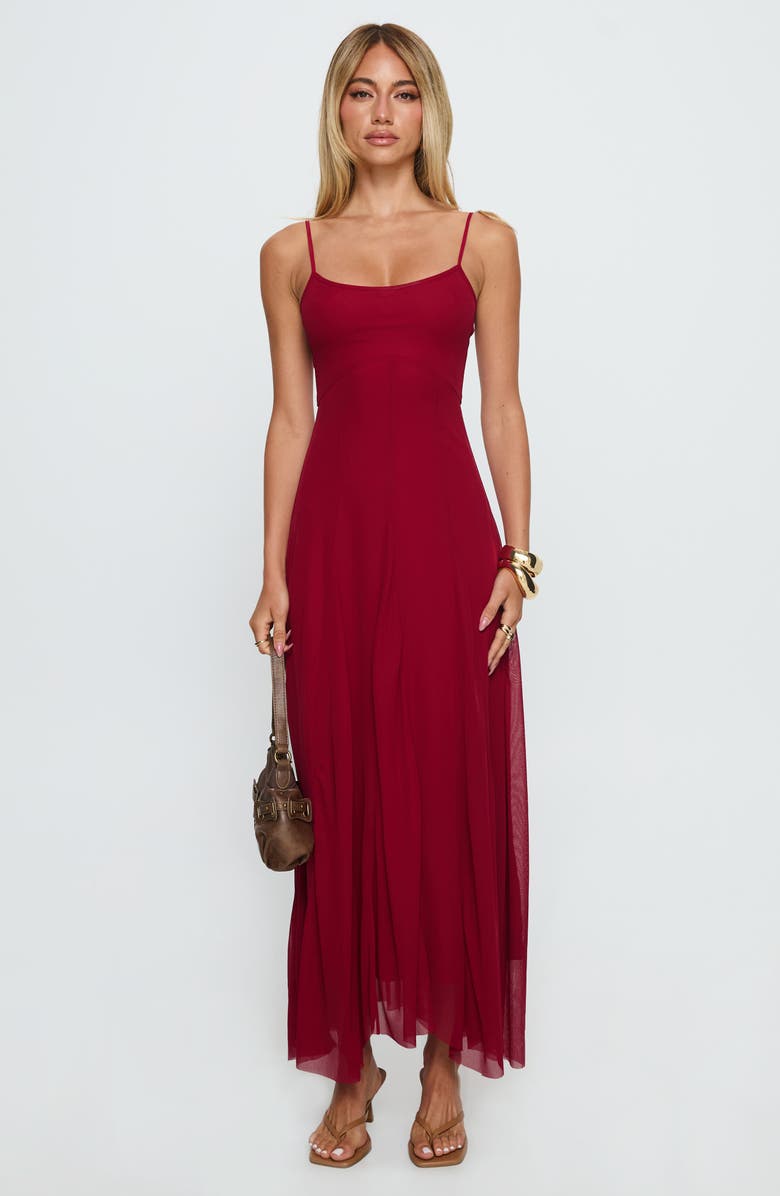 Princess Polly Janeira Pleated Maxi Dress, Alternate, color, Red