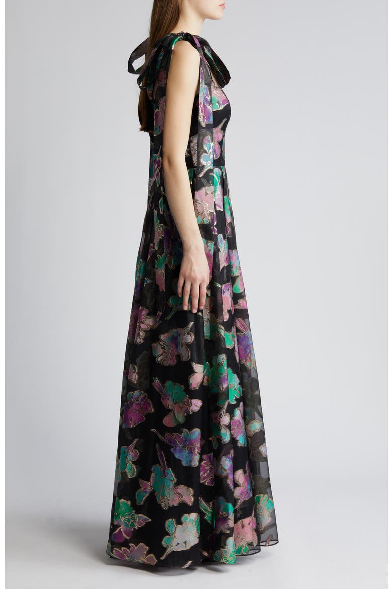 Devalin Floral Jacquard Gown, Alternate, color, PLAYFUL PARADISE