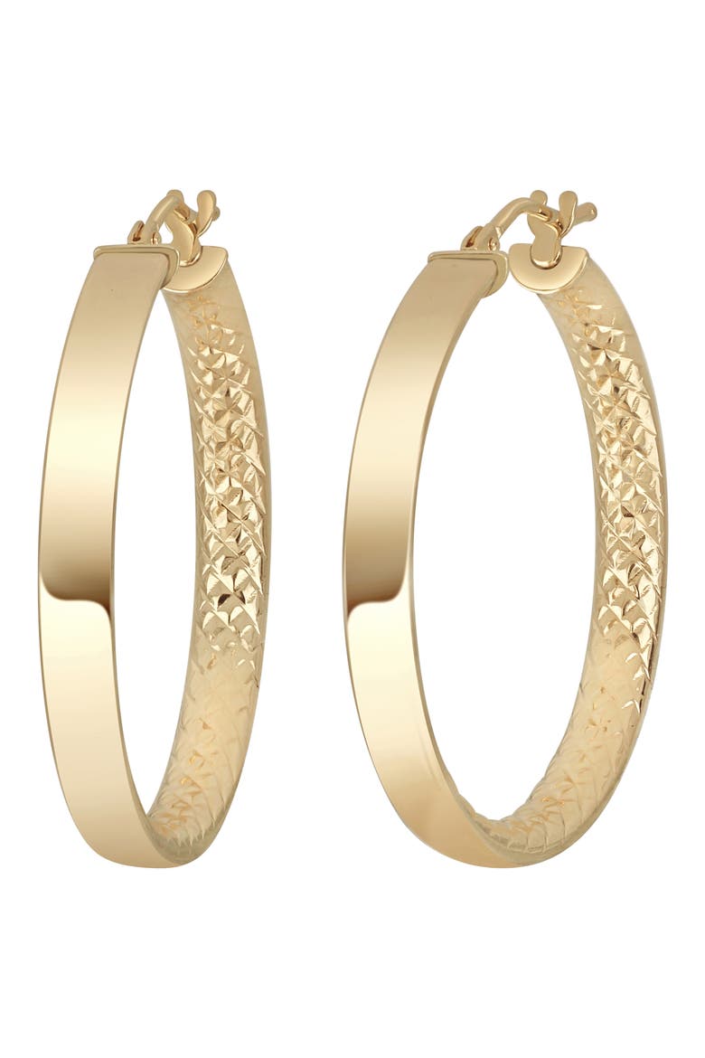 14K Gold Faceted Inside Out Hoop Earrings (Nordstrom Exclusive), Main, color, 14K YELLOW GOLD