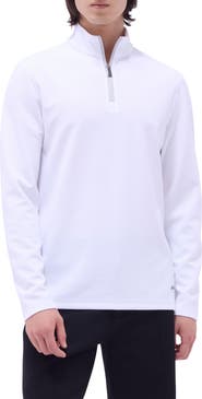 Bugatchi Waffle Knit Quarter Zip Performance Pullover