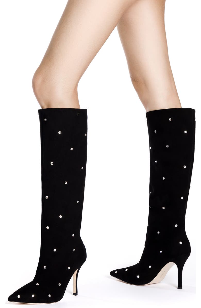 Larroudé Kate Swarovski<sup>®</sup> Crystal Embellished Pointed Toe Knee High Boot, Alternate, color,