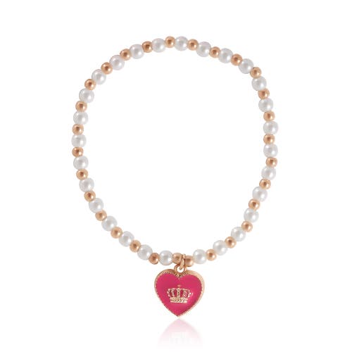 Juicy Couture Kids "juicy" Heart Charm 3-piece Beaded Bracelets In Multi
