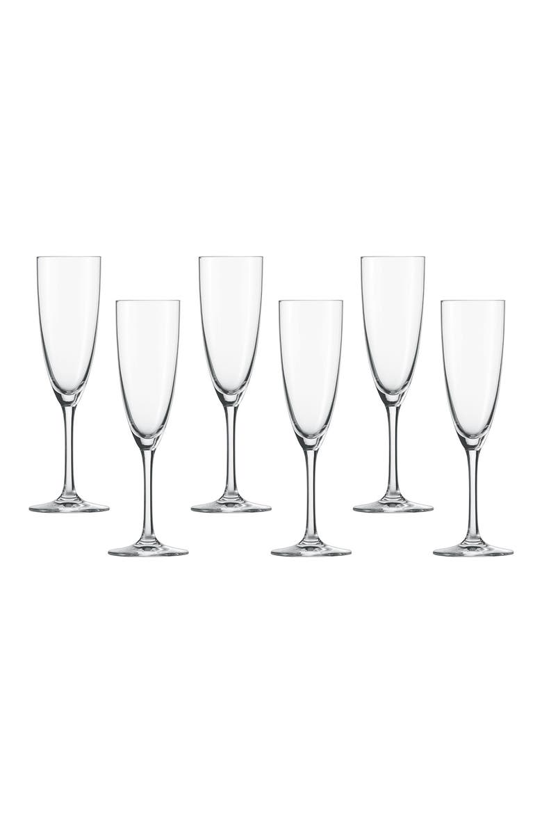 Schott Zwiesel Classico Set of 6 Flute Glasses, Main, color, CLEAR