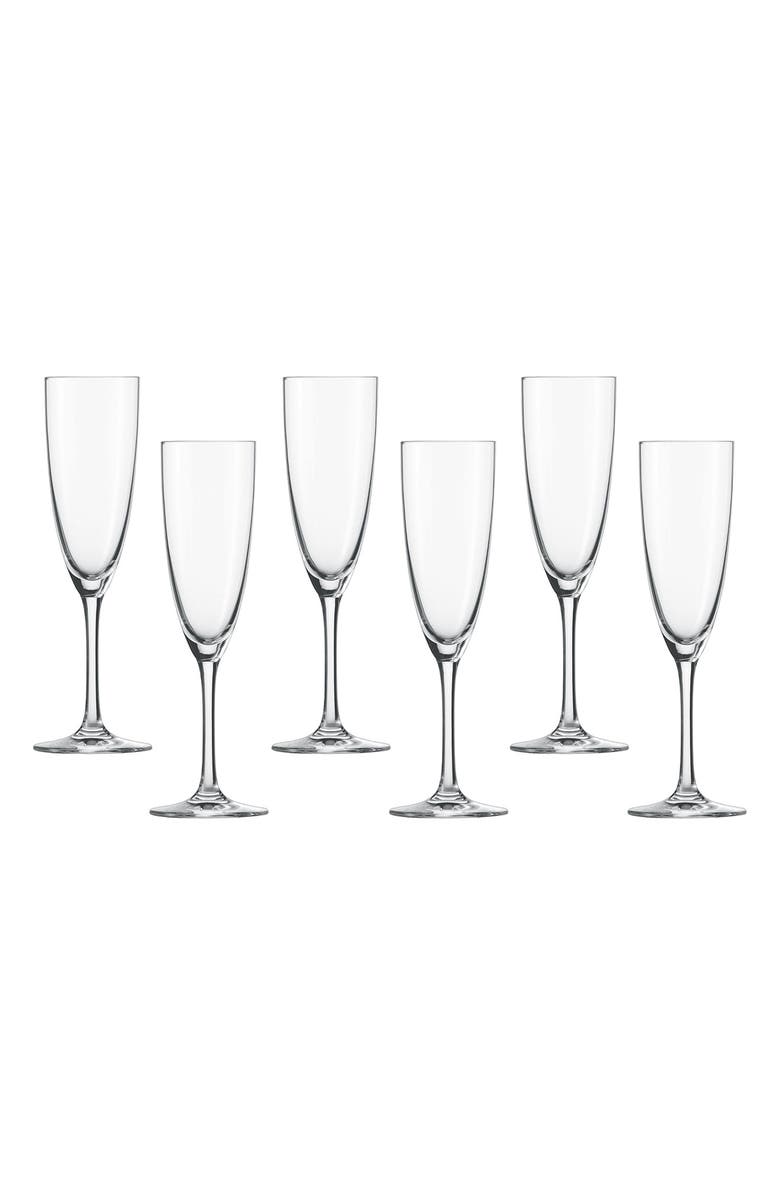 Fortessa Schott Zwiesel Classico Set of 6 Flute Glasses, Main, color, Clear