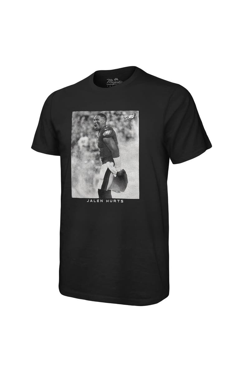 Majestic Threads Men's Majestic Threads Jalen Hurts Black Philadelphia Eagles Oversized Player Image T-Shirt, Alternate, color, 
