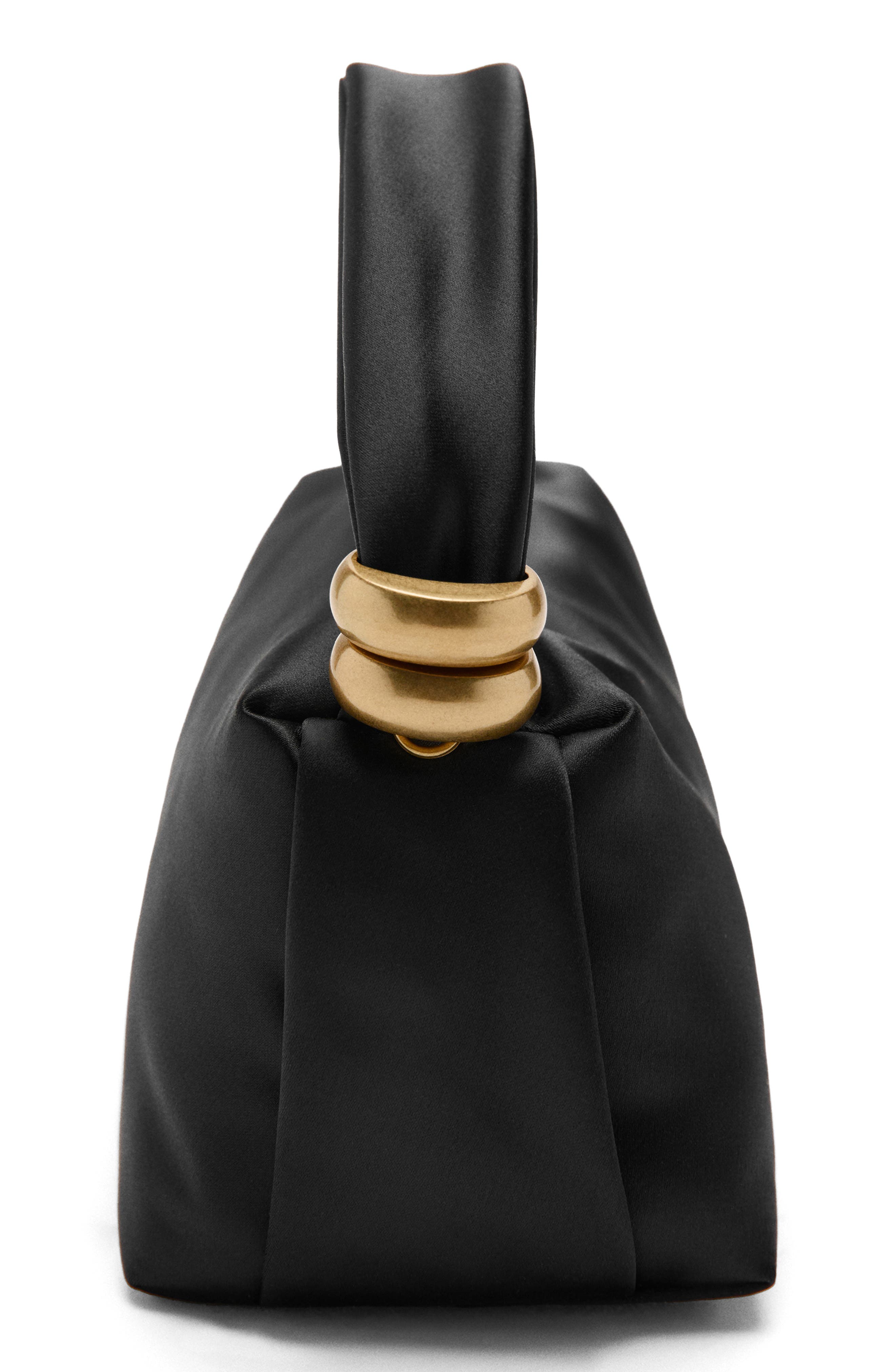 MANGO Satin Top Handle Bag, Alternate, color, 