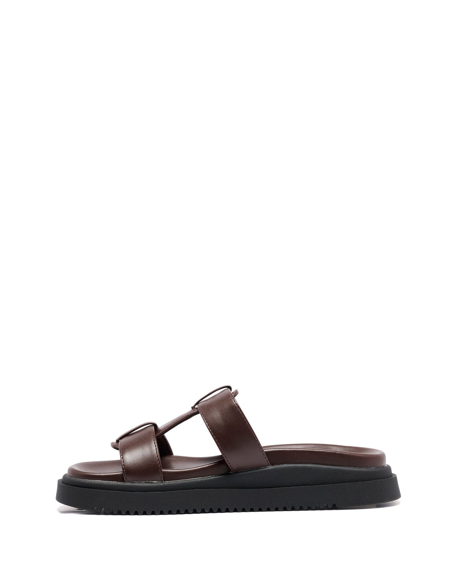 Pause open round toe sandal, Alternate, color, Chocolate Smooth Pu