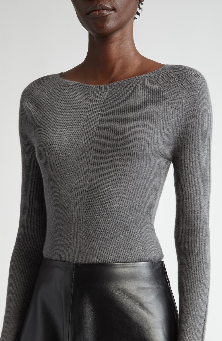 Altuzarra Lee Cashmere Sweater, Alternate, color, 000021 Carbon Melange