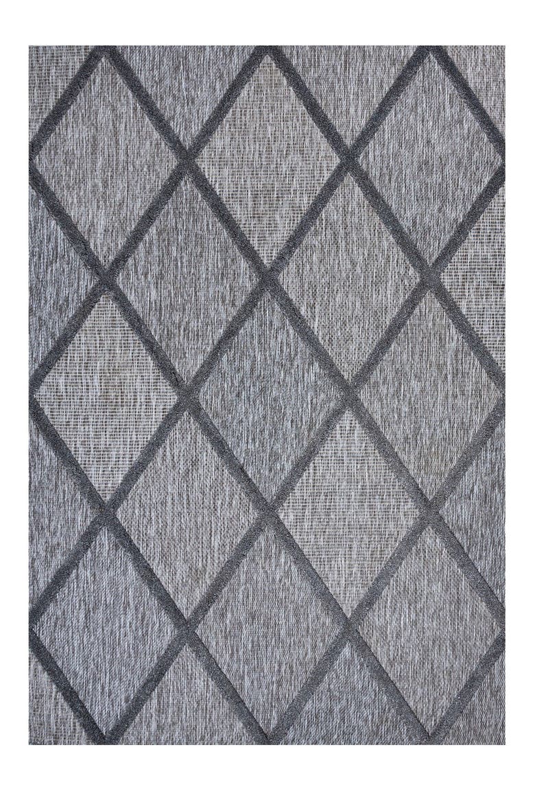 Salines Diamond Trellis Indoor/Outdoor Area Rug, Alternate, color, Dark Gray