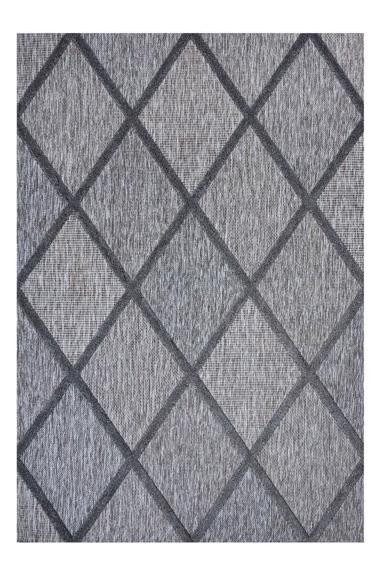JONATHAN Y Salines Diamond Trellis Indoor/Outdoor Area Rug, Alternate, color, Dark Gray