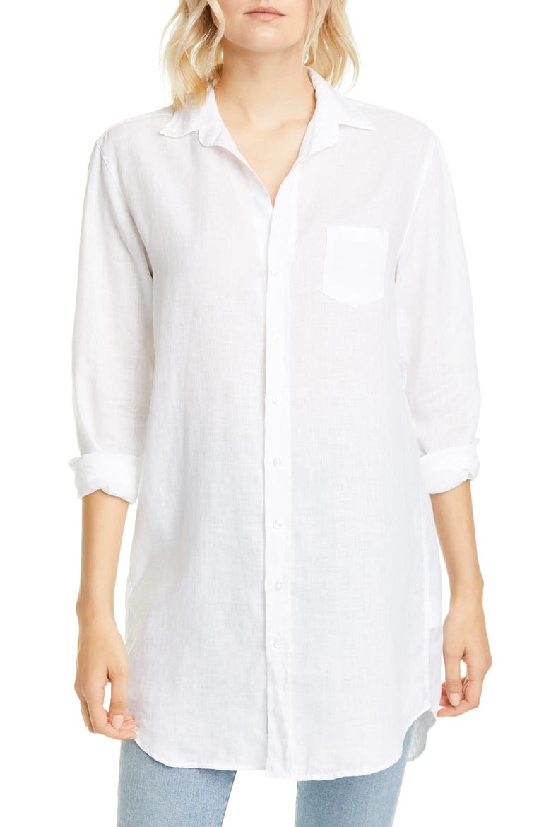 Mary Classic Long Sleeve Shirtdress, Alternate, color, WHITE LINE