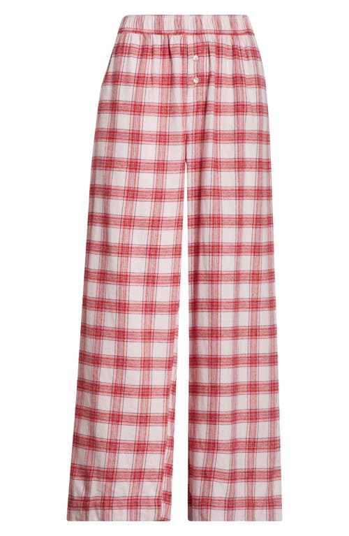 Open Edit Flannel Boxer Pajama Pants In Pink