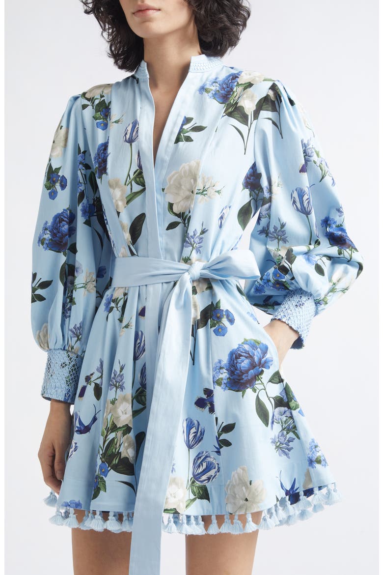 Lucy Floral Long Sleeve Minidress, Alternate, color, FLY AWAY