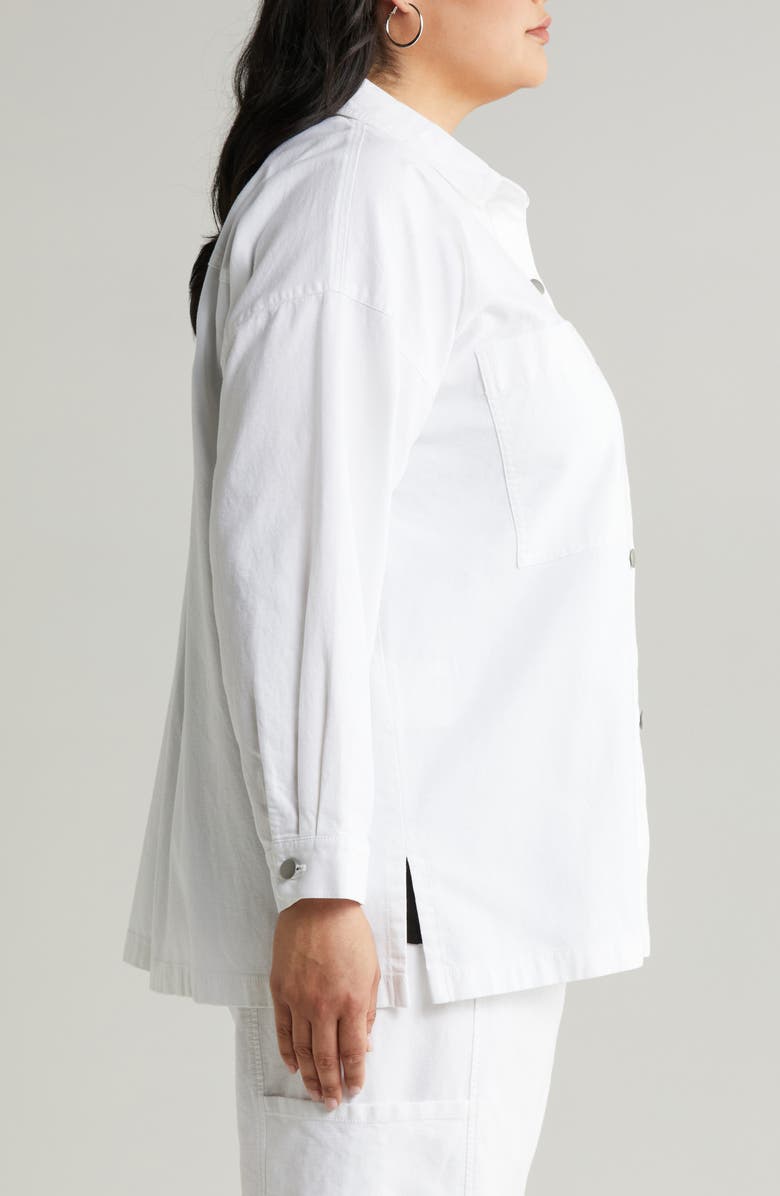 Eileen Fisher Boxy Stretch Organic Cotton & Hemp Shirt Jacket, Alternate, color, 