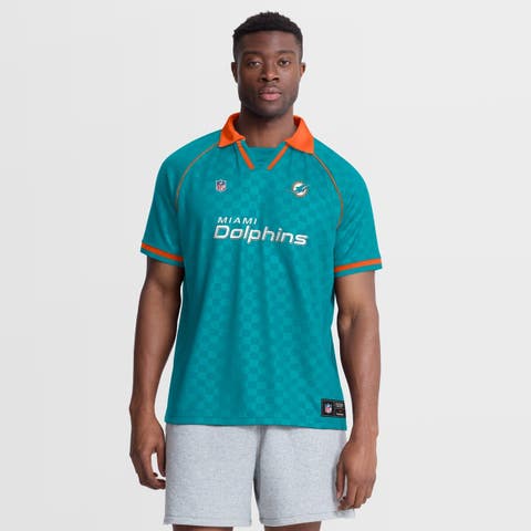 Men's Fanatics Aqua/Orange Miami Dolphins Homerun Raglan V-Neck Polo