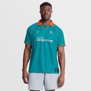 FANATICS Men's Fanatics Aqua/Orange Miami Dolphins Homerun Raglan V-Neck Polo