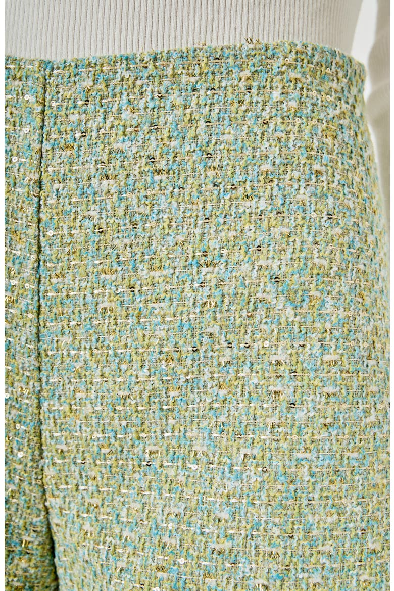 High Waist Tweed Shorts, Alternate, color, MINT MULTI