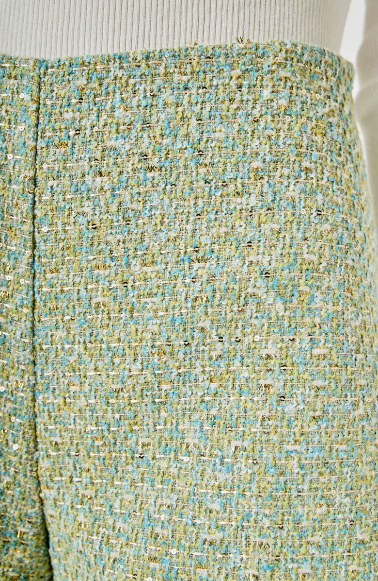 Endless Rose High Waist Tweed Shorts, Alternate, color, Mint Multi