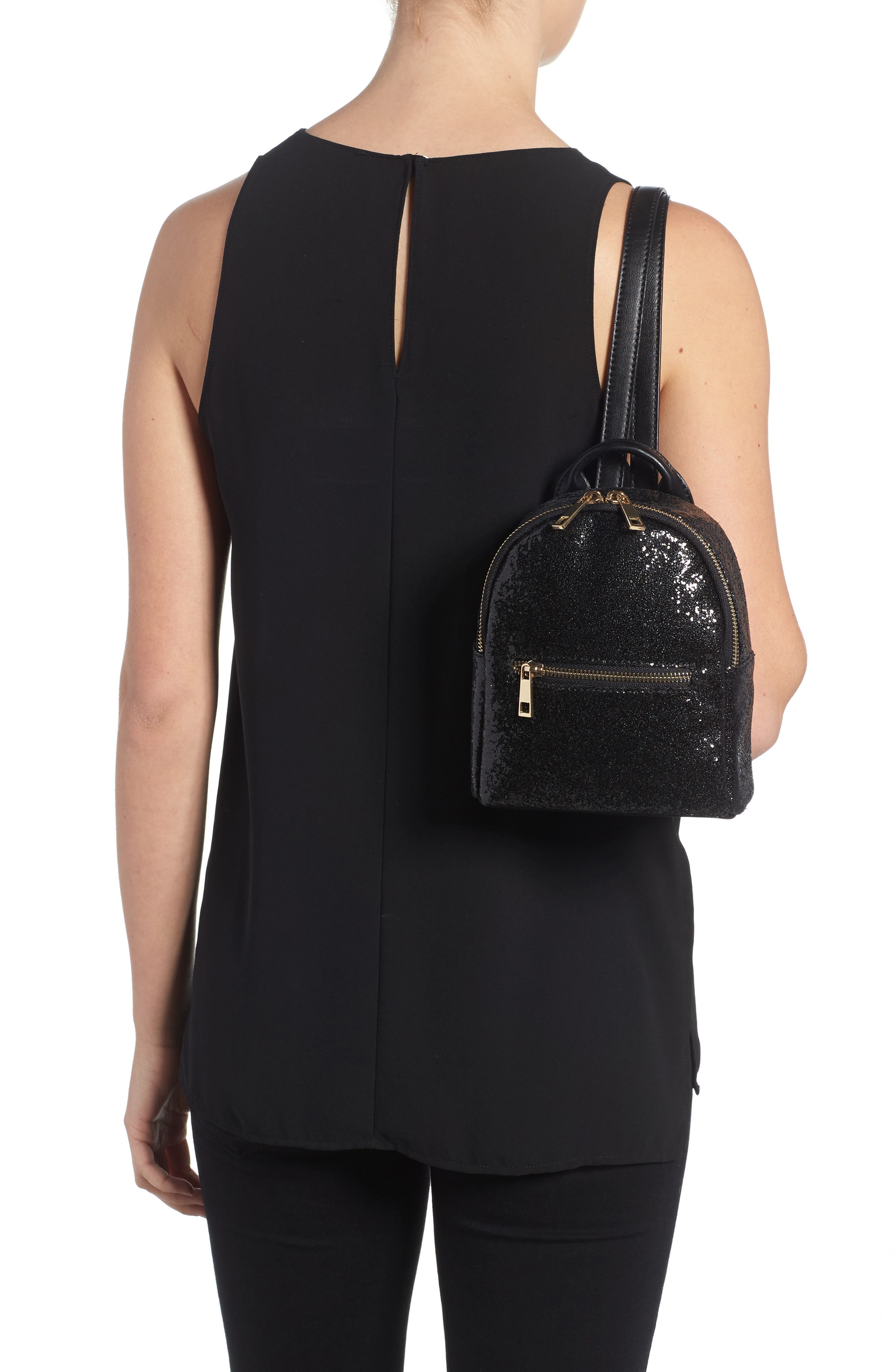 Mali + Lili Glitter Vegan Leather Backpack, Alternate, color, 