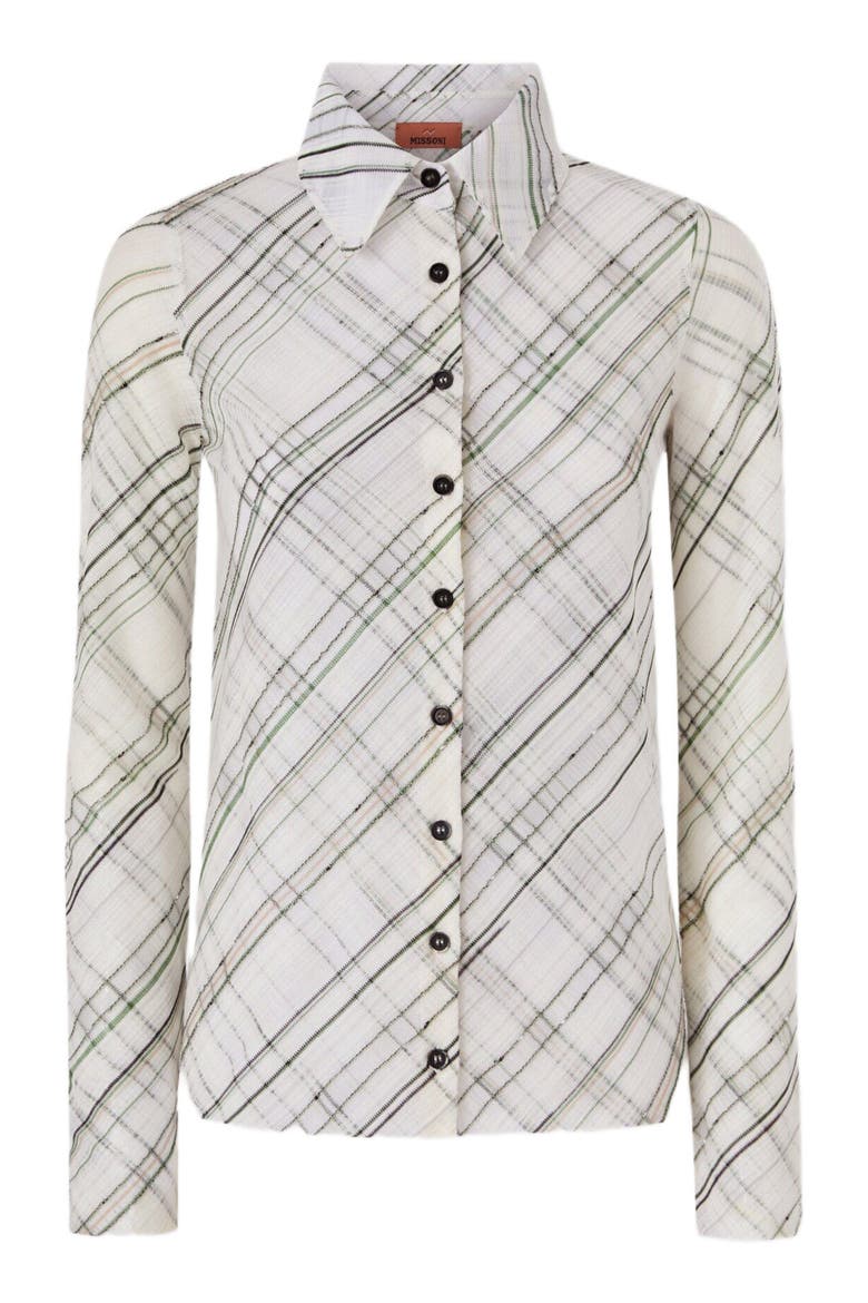 Tartan Criss-cross Shirt, Alternate, color, White