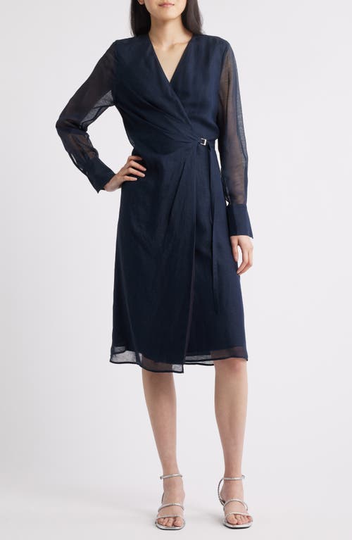 Hugo Boss Boss Dosala Long Sleeve Wrap Dress