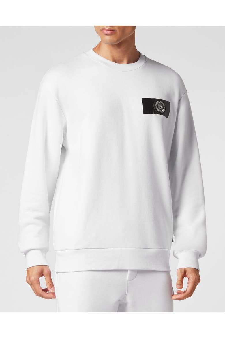 Sweatshirt Ls Men, Main, color, white