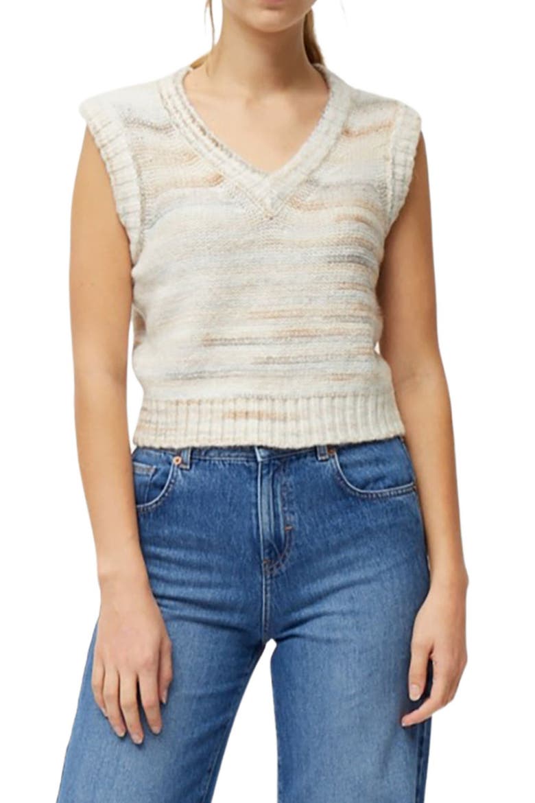 Maly Space Dye Sweater Vest, Main, color, OATMEAL MULTI