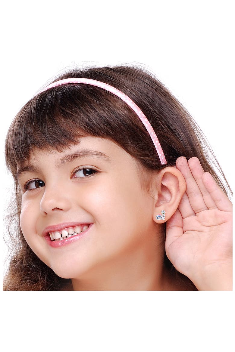 Kids' Llama Crystal Stud Earrings, Alternate, color, RHODIUM MULTI