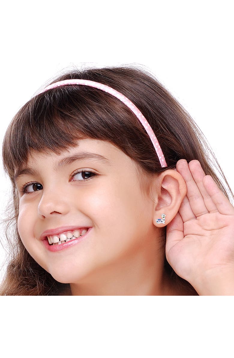 Chanteur Kids' Lama Crystal Stud Earrings, Alternate, color, Rhodium Multi