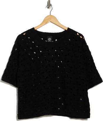 Floral Crochet Short Sleeve Top