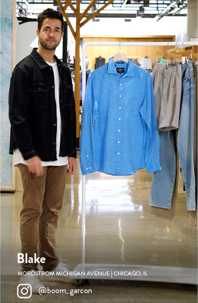 Seaford Linen Button-Up Shirt, sales video thumbnail