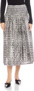 FIFTEEN TWENTY Rhea Print Smock Waist Cotton Blend Midi Skirt