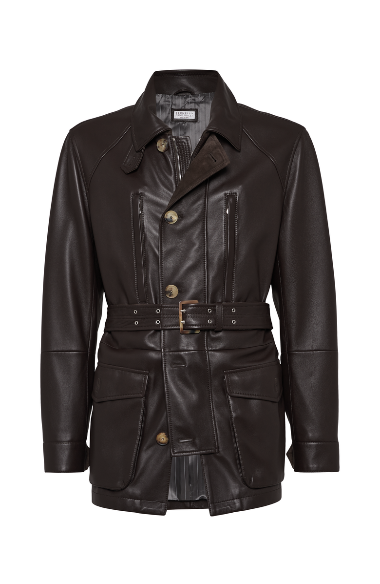 Brunello Cucinelli Nappa leather parka, Main, color, 