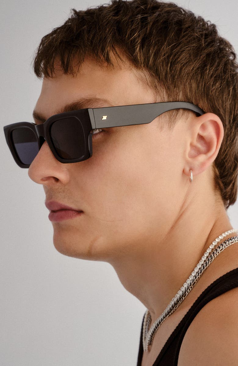 Le Specs Shmood 52mm Rectangular Sunglasses, Alternate, color, Black
