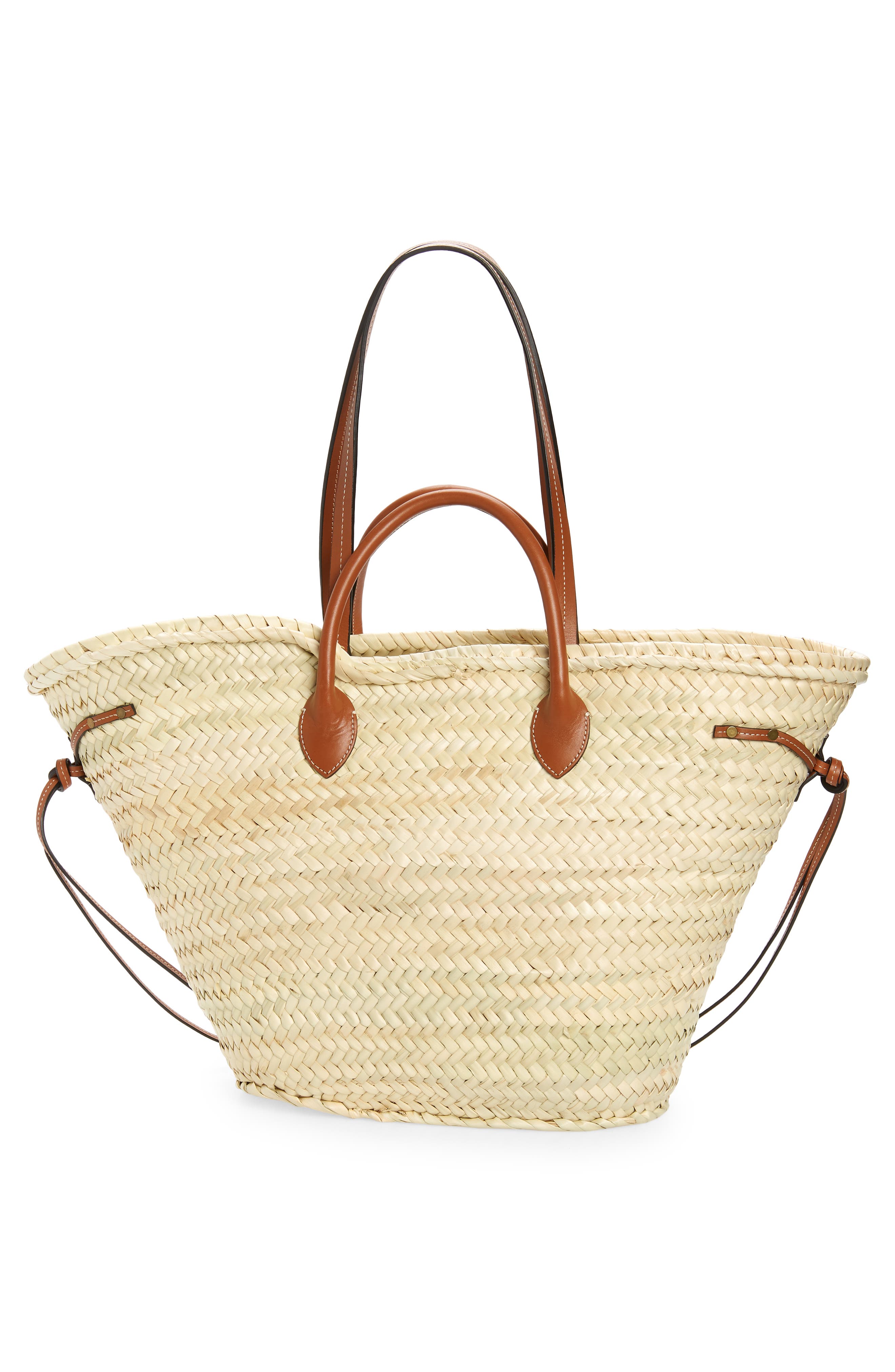 Cadix Woven Straw Tote, Alternate, color, NATURAL/ COGNAC