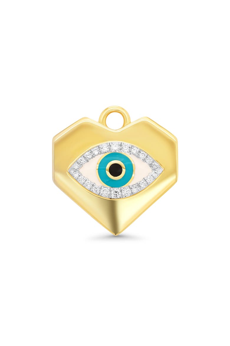 Diamond Evil Eye Charm, Main, color, YELLOW GOLD