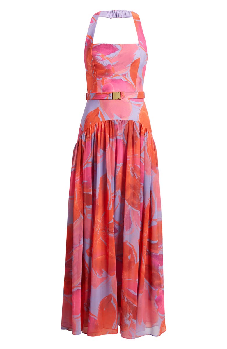 Hutch Aza A-Line Halter Dress, Alternate, color, Purple Gardenia